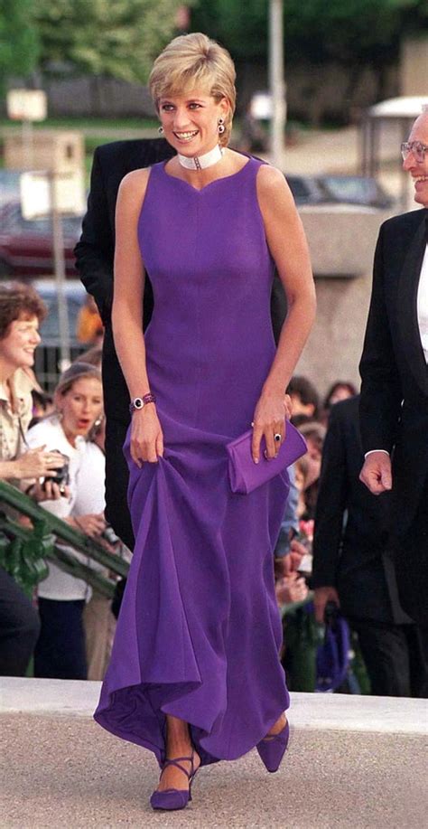 diana gales versace look|versace purple suit.